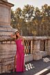 La Femme 32058 High Slit Embellished Lace-Up Dress