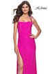 La Femme 32058 High Slit Embellished Lace-Up Dress
