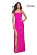 La Femme 32058 High Slit Embellished Lace-Up Dress
