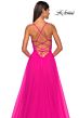 La Femme 32059 Lace Top Plunging Neck High Slit Dress