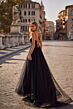 La Femme 32065 Lace-Up Corset High Slit Dress
