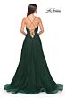 La Femme 32065 Lace-Up Corset High Slit Dress