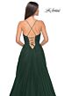 La Femme 32065 Lace-Up Corset High Slit Dress