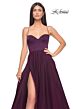 La Femme 32065 Lace-Up Corset High Slit Dress