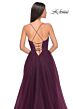 La Femme 32065 Lace-Up Corset High Slit Dress