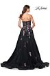 La Femme 32072 Ruched Top High Slit Floral Sequin Dress