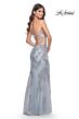 La Femme 32074 Illusion Sides High Slit Tie Back Dress