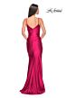 La Femme 32075 Sweetheart Neckline Ruched Satin Dress
