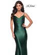 La Femme 32075 Sweetheart Neckline Ruched Satin Dress