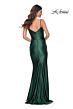La Femme 32075 Sweetheart Neckline Ruched Satin Dress