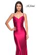 La Femme 32075 Sweetheart Neckline Ruched Satin Dress
