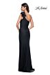 La Femme 32076 High Slit One Shoulder Ruched Dress