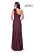 La Femme 32076 High Slit One Shoulder Ruched Dress