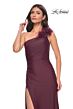 La Femme 32076 High Slit One Shoulder Ruched Dress