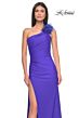 La Femme 32076 High Slit One Shoulder Ruched Dress