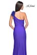 La Femme 32076 High Slit One Shoulder Ruched Dress