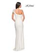 La Femme 32076 High Slit One Shoulder Ruched Dress
