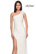 La Femme 32076 High Slit One Shoulder Ruched Dress