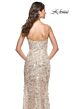 La Femme 32077 Spaghetti Straps V-Neck Embellished Dress