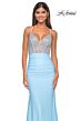 La Femme 32079 Rhinestone Top Lace-Up Back Dress