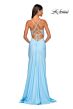 La Femme 32079 Rhinestone Top Lace-Up Back Dress