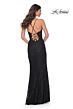 La Femme 32080 Scalloped Slit Beaded Lace Dress