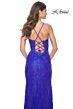 La Femme 32080 Scalloped Slit Beaded Lace Dress