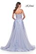 La Femme 32082 Illusion Corset High Slit Embroidered Dress