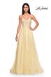 La Femme 32082 Illusion Corset High Slit Embroidered Dress