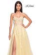 La Femme 32082 Illusion Corset High Slit Embroidered Dress