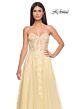 La Femme 32082 Illusion Corset High Slit Embroidered Dress