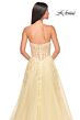 La Femme 32082 Illusion Corset High Slit Embroidered Dress