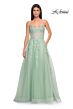 La Femme 32082 Illusion Corset High Slit Embroidered Dress