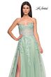 La Femme 32082 Illusion Corset High Slit Embroidered Dress