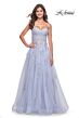 La Femme 32084 Lace Appliques Ruched Corset Dress