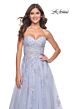 La Femme 32084 Lace Appliques Ruched Corset Dress