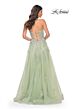 La Femme 32084 Lace Appliques Ruched Corset Dress