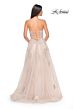 La Femme 32084 Lace Appliques Ruched Corset Dress