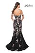 La Femme 32087 Floral Sequin Off The Shoulder Dress