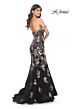 La Femme 32087 Floral Sequin Off The Shoulder Dress