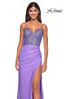 La Femme 32089 Embellished Corset Slit Skirt Dress