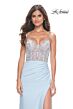 La Femme 32089 Embellished Corset Slit Skirt Dress