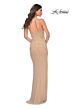 La Femme 32097 High Slit Embellished Ruched Dress