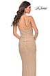 La Femme 32097 High Slit Embellished Ruched Dress