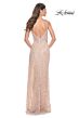 La Femme 32103 High Slit Illusion Sides Embellished Dress