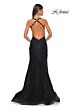 La Femme 32107 Criss Cross Back High Slit Floral Dress