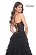 La Femme 32108 Ruffle Skirt Ruched Floral Top Dress