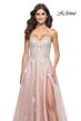 La Femme 32111 Sweetheart Corset High Slit Strapless Dress