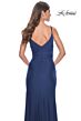 La Femme 32115 High Slit Ruched V-Neck Dress