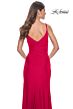 La Femme 32115 High Slit Ruched V-Neck Dress